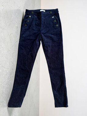 ANN TAYLOR Navy Blue Velvet Military Pants Size 4